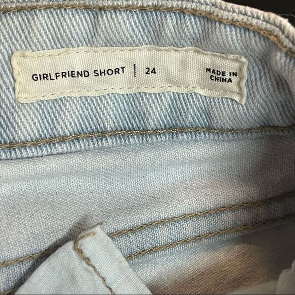 Pacsun Girlfriend 90’s Y2K Light Wash Blue Denim Distressed Cut Off  Shorts 24 - Picture 9 of 10